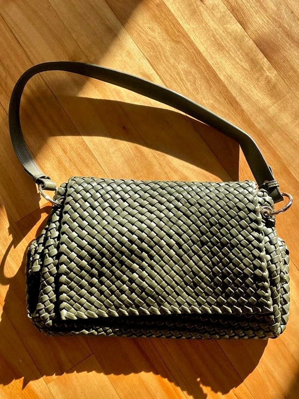 Melie Bianco - Woven Shoulder Bag - Olive
